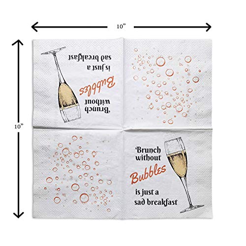 GENERIC 30 Cocktail Napkins. Disposable Paper Beverage Napkins For Your Bar, Happy Hour, Brunch, Mimosas, Wine Parties, Bachelorette, Easter, Birthdays And Holidays. Great Gift Or Stocking Stuffer- 30ct.