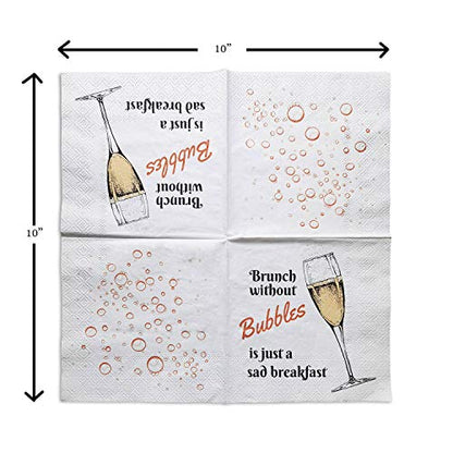 GENERIC 30 Cocktail Napkins. Disposable Paper Beverage Napkins For Your Bar, Happy Hour, Brunch, Mimosas, Wine Parties, Bachelorette, Easter, Birthdays And Holidays. Great Gift Or Stocking Stuffer- 30ct.