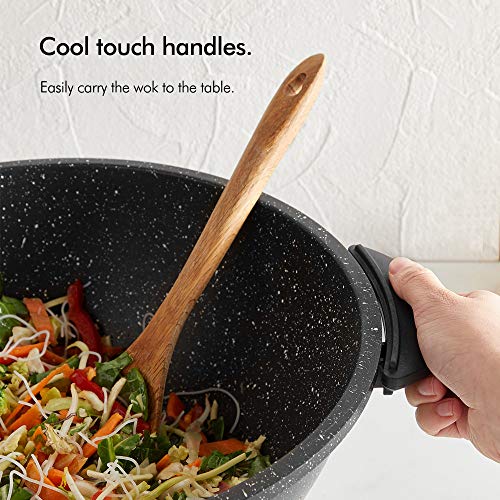  7.4Qt Electric Wok With Lid – Adjustable Temperature Control – Cool Touch Handles – Non-Stick, Easy Clean Frying Pan - 14 Inch