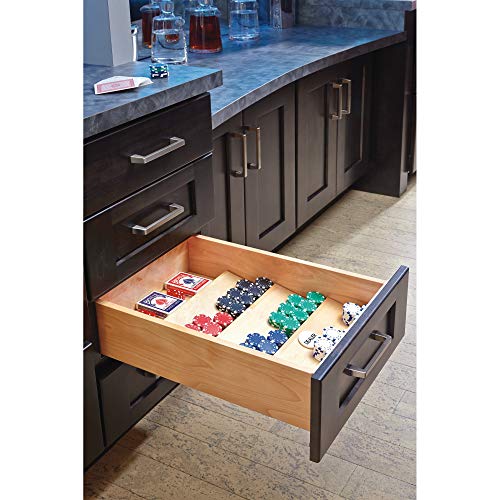  Rev-A-Shelf 4SDI-24 22-Inch 3-Tier Trim-to-Fit Wooden Spice Drawer Storage Organizer Insert For 24-Inch Or Smaller Cabinet Base, Natural Maple