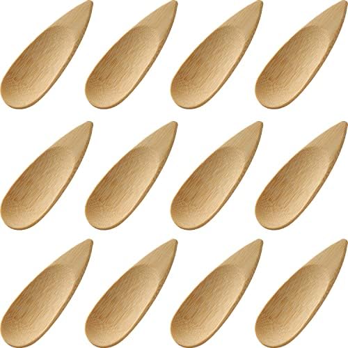  Mini Wooden Spoons Feed Spoons Scoop Sugar Salt Tea Leaf Milk Powder Scale Teaspoons Measuring Scoop Seasoning Spoons (S-12)