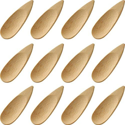 Mini Wooden Spoons Feed Spoons Scoop Sugar Salt Tea Leaf Milk Powder Scale Teaspoons Measuring Scoop Seasoning Spoons (S-12)