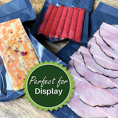  11X50 Black & Clear Vacuum Sealer Bag Roll, Foodsaver Compatible, Heavy-Duty, Commercial Grade, Odor Resistant, Sous Vide, Light Protection