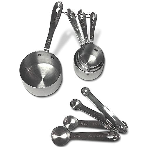  Stainless-Steel 8 Pc. Standard-Size Measuring Cup & Spoon Combo Set