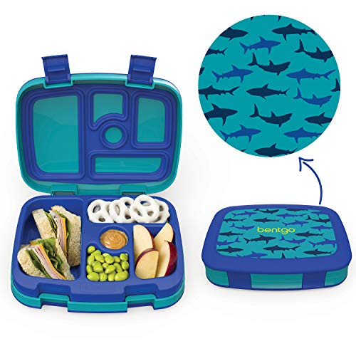  Prints Insulated Lunch Bag Set With Kids Bento-Style Lunch Box (Shark)