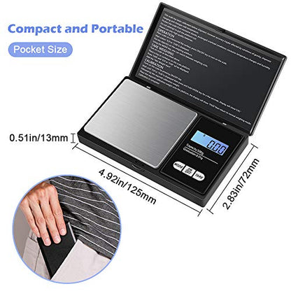  Pocket Gram Scale 500g X 0.01g, [7 Units] Diyife® Digital Grams Scale, Small Ounce Scale, Stainless Steel Jewelry Scale With Tare, Auto Off, LCD Back-Lit, Batteries Included
