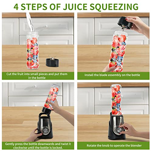  Personal Blender For Shakes And Smoothies, Powerful Smoothie Blender With 450w Powerful Motor 2 X Travel Cups 20oz Pulse Technology BPA-Free