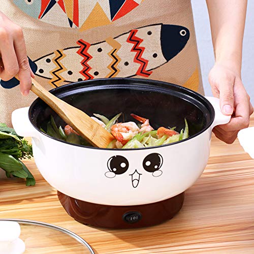  4-in-1 Multifunction Electric Skillet With Lid Nonstick Stainless Steel Small Electric Stockpot Hot Pot Skillet Noodles Rice Cooker Steamed Egg Soup Porridge Fried Cooking 110V (2.8L, Electric Skillet)