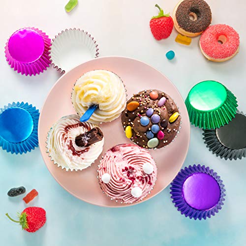  10 Colors Foil Cupcake Liners Standard Paper Baking Cups Muffin Case Decoration Cups(200 Pieces)