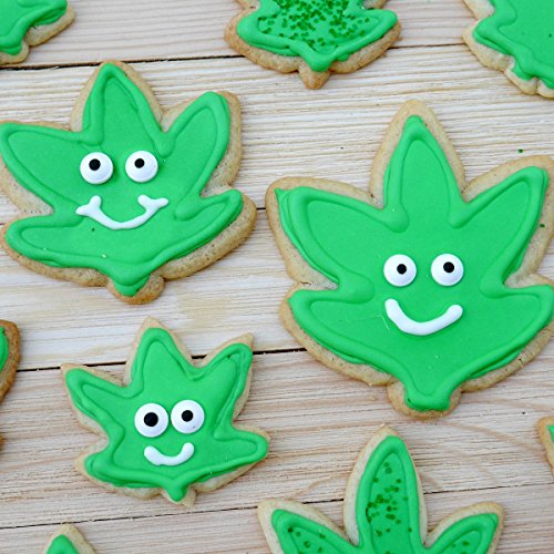  Marijuana Cannabis Shaped (Pot Leaf), Sweet Cookie Crumbs Cookie Cutter Set, 3 Piece, Stainless Steel, Dishwasher Safe