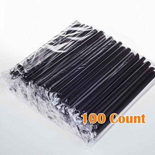  OLDEN APPLE, 8inch 12mm Diameter Drinking Straws,100Pcs Individually Wrapped Disposable Plastic Big Boba Bubble Pearls Tea Drinking Straws