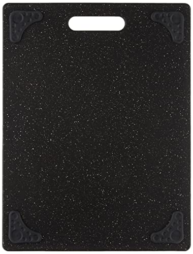  Grippboard Cutting Board With Non-Slip Feet, 11 By 14.5 Inches, Dark Granite Pattern And Black