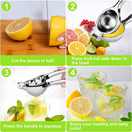  Lemon Squeezer, Nicehelper Handheld Manual Lime Squeezer, Heavy Duty Large Lemon Juicer, Stainless Steel Citrus Press With Long Ergonomic Handle, For Lemon, Citrus, Lime, Orange, Fruit, Pomegranate
