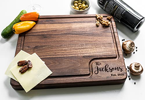  Custom Cutting Boards Wood Engraved Cutting Board Personalized, USA Made - Thick Maple/Walnut Personalized Cutting Boards Wood Engraved, Handmade Cutting Boards