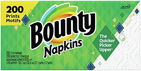  Assorted Print/White Quilted Napkins, 200-Count Packages