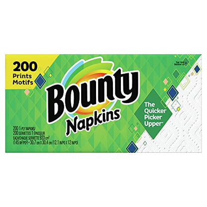  Assorted Print/White Quilted Napkins, 200-Count Packages