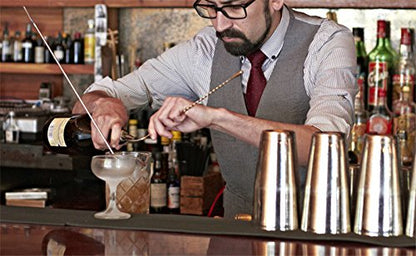  2 Pcs Mixing Bar Spoon 12 Inches 18/10 Stainless Steel Spiral Pattern Morphine Bartender Whiskey Cocktail Shaker Spoon