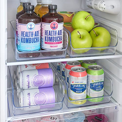 IDesign BPA-Free Plastic Freezer And Fridge Organization Bin For Kitchen, Fridge, Freezer, Pantry And Cabinet Organization, The Linus Collection – 11" X 7" X 3.5", Clear