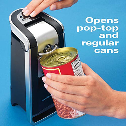Hamilton Beach Smooth Touch Electric Automatic Can Opener With Easy Push Down Lever, Use With All Standard-Size And Pop-Top Lids & OXO Good Grips Soft-Handled Can Opener,Black,None