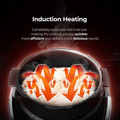 CRP-CHSS1009FN Induction Heating Pressure Rice Cooker, 10 Cups, Metallic