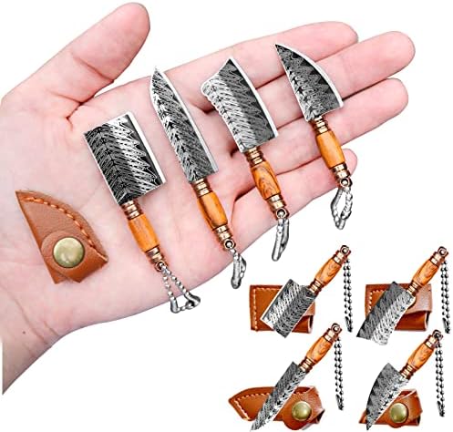  Tiny Knife Chef Keychain With Sheath For Package Opener Box Cutter Letter Opener-8pcs