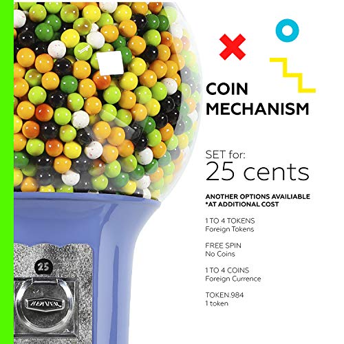  Gumball Machine For Kids RED Vending Machine 4'10" $0.25 Tall Spiral Candy Machine With Dispenser For Gumballs Bubble Gums Bouncy Balls Capsules