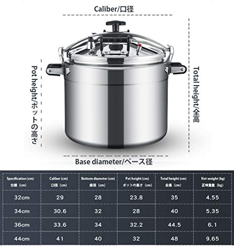  Aluminum Alloy Pressure Cooker, Professional Explosion-proof Large-capacity Household And Commercial Quick Cooking Pot, Suitable For Kitchen, Restaurant, School Canteen, 18L, 25L, 33L, 50L