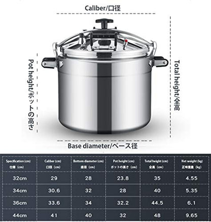  Aluminum Alloy Pressure Cooker, Professional Explosion-proof Large-capacity Household And Commercial Quick Cooking Pot, Suitable For Kitchen, Restaurant, School Canteen, 18L, 25L, 33L, 50L