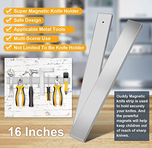  16 Inch Magnetic Knife Holder For Wall, Stainless Steel Knife Magnetic Strip Block Bar Rack Use As Kitchen Knife Holder, Knife Strip, Magnetic Tool Organizer, Art Supply Organizer & Home Organizer