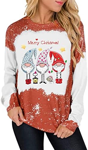  Pullover Sweatshirts For Women Fall Fashion Sweatshirts Long Sleeve Christmas Print Plus Size Pullover Top Fall Clothes