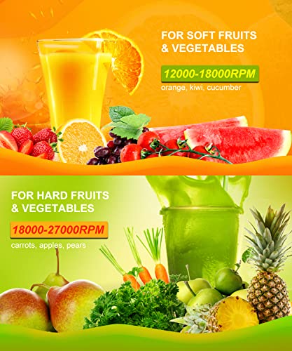  Juicer, 600W Juicer Machines 3 Speeds With 3'' Feed Chute, Juicer Extractor For Whole Fruits & Vegs, Dishwasher Safe, BPA-Free, Non-Drip Function