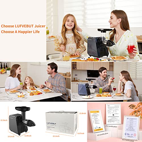 Cold Press Juicer Extractor With Reverse Function & Overheat Protection, Slow Juicer For Fruits And Vegetables, Easy To Assemble And Clean Juice Extractor With Quiet Motor & BPA Free, 2 Speed Modes