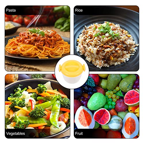  Microwave Rice Cooker Steamer Bowl For Vegetables With Steam Release Vent Microwaveable Cookware For Rice And Vegetables Yellow L