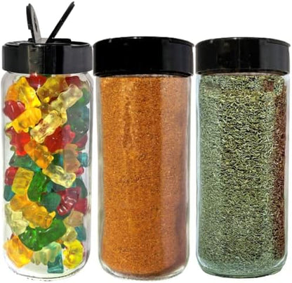  BBQ Rub Spice Shakers - Grill Accessories - Spice Jars 16 Oz For Organic Home Made Rubs, Celtic Sea Salt, Smoked Paprika, Pop Corn Seasoning, Everything Bagel Seasoning And More