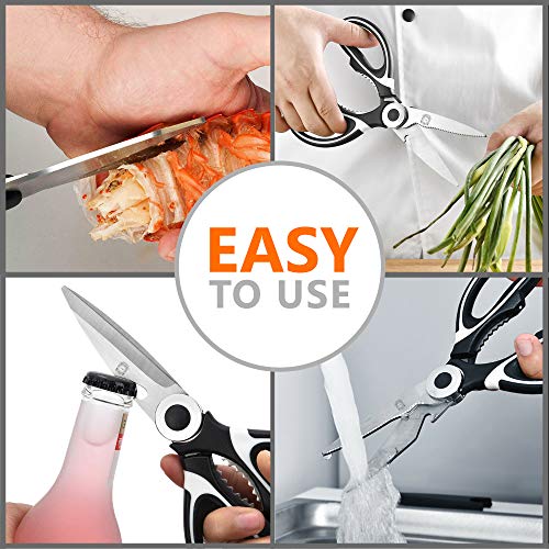  Kitchen Shears - Ultra Sharp Premium Heavy Duty Kitchen Shears And Multi Purpose Scissors Includes Seafood Scissors As A Bonus -Kitchen Heavy Duty Cooking Scissors