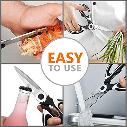  Kitchen Shears - Ultra Sharp Premium Heavy Duty Kitchen Shears And Multi Purpose Scissors Includes Seafood Scissors As A Bonus -Kitchen Heavy Duty Cooking Scissors