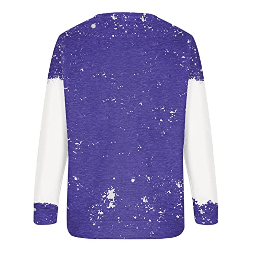  Sweatshirts For Women Loose Fit Cute Loose Tops Christmas Print Long Sleeve Sweatshirts Plus Size Pullover Top Fall