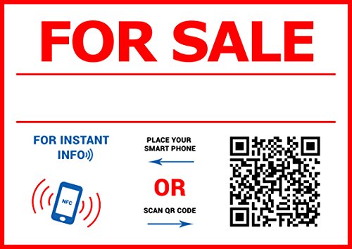  Sell Your Things - QR Code And NFC Tag - Easily Programmable - One - Sided Storefront Window Decal