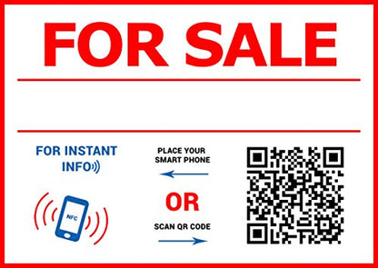  Sell Your Things - QR Code And NFC Tag - Easily Programmable - One - Sided Storefront Window Decal