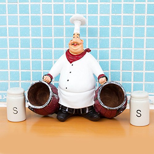  Resin Decorative Ornaments,Kitchen Decor,Cook Statue,French Chef Figurines With Toothpick Holder