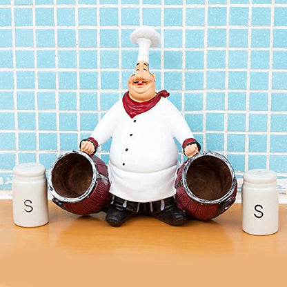  Resin Decorative Ornaments,Kitchen Decor,Cook Statue,French Chef Figurines With Toothpick Holder