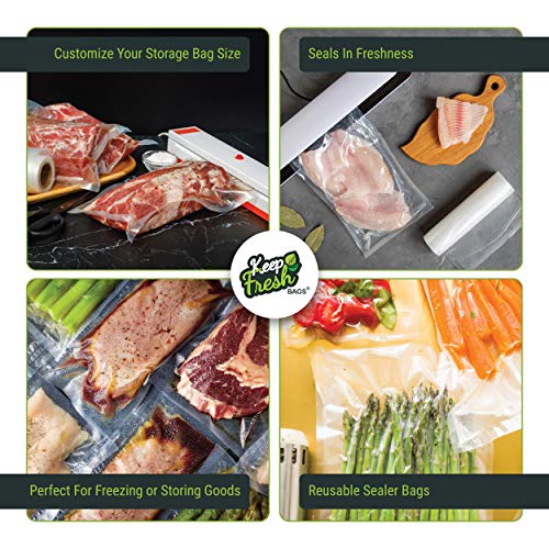  Ood Vacuum Sealer Rolls (8" X 50', 2 Rolls), 3.5mil Food Storage Bags For Sous Vide And Freezer Storage (100 Feet)
