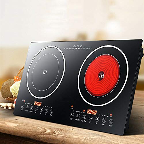  Portable Induction Cooktop - 110V 8 Levels Electric Dual Induction Cooker Cooktop Countertop Double Burner Suitable For Cast Iron Cookware Kitchen Or Resturant USA STOCK