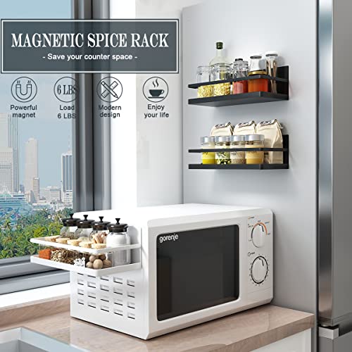  Hoopoton 2 Pack Magnetic Spice Rack, Magnetic Shelf, Easy To Install On The Side Of Refrigerator/Space Saving Kitchen Organization/Spice Rack Organizer For Cabinet/Refrigerator