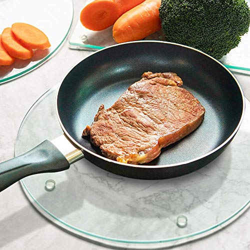  Clear Tempered Glass Cutting Board Set Of 4, Non Slip Glass Trays For Kitchen Countertop By Murrey Home, Heat Resistant, No Stain, 11.75"x15.75", 7.75"x11.75" & Round 11.75"