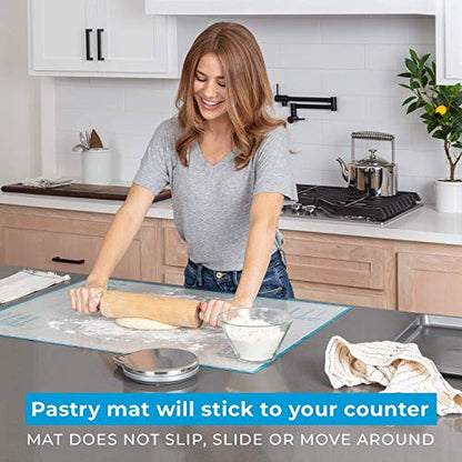  XXL SIZE Silicone Pastry Mat For Rolling Dough Non Slip Extra Large - 23,5'' X 31,5'' Dough Mat For Rolling - Rolling Mat For Dough With Measurements - Nonstick Fondant Mat - Large Silicone Baking Mat