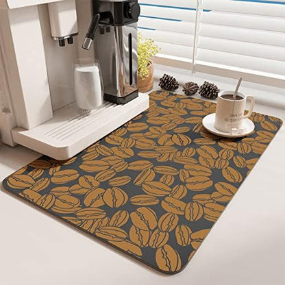  -Coffee Mat-Coffee Bar Accessories-Absorbent Stain Resistant Drying Mat Fit Under Coffee Maker Machine Coffee Pot Tray Espresso Machine-Coffee Station Accessories And Decor-12”x19”