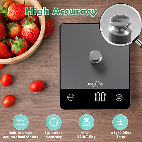  Food Scale, 22lb Digital Kitchen Scale Food Ounces And Grams For Weight Loss, Baking And Cooking, Premium Stainless Steel Food Weight Scale With LED Display, Batteries Included, Black