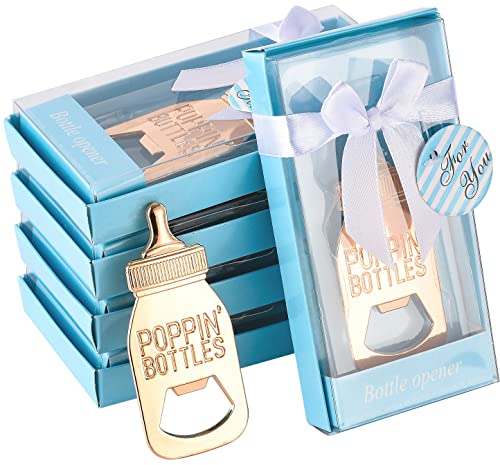  12pcs Bottle Opener Baby Shower Favor For Guest,Rose Gold Feeding Bottle Opener Wedding Favors Baby Shower Giveaways Gift To Guest, Party Favors Gift & Party Decorations Supplies (Blue, 12)