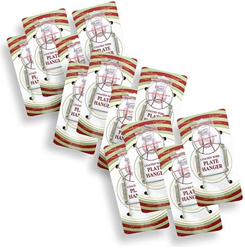  Chrome Vinyl Coated Plate Hanger 3.5 To 5 Inch Plate Hanger Set Of 4 Hangers - Includes Hanging Hook And Nail